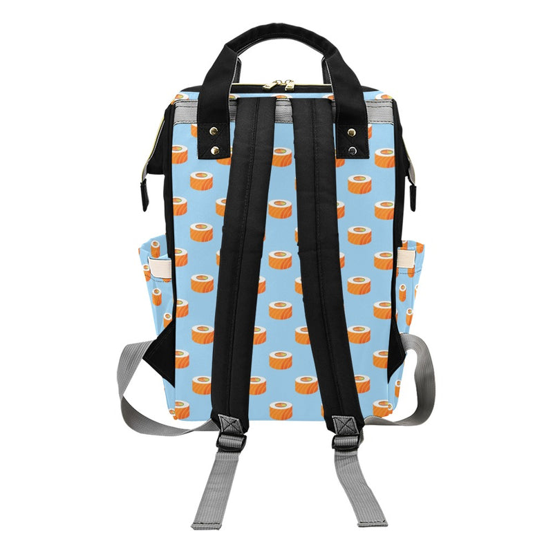 Salmon Sushi Print Design LKS307 Diaper Bag Backpack