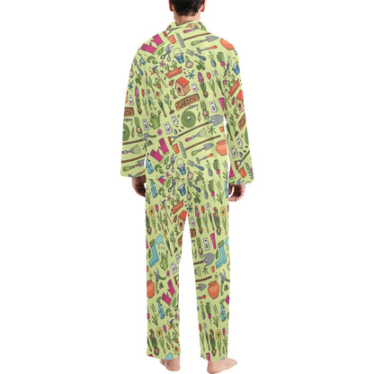 Gardening Pattern Print Design G02 Men's Long Pajama Set