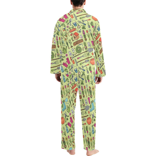 Gardening Pattern Print Design G02 Men's Long Pajama Set