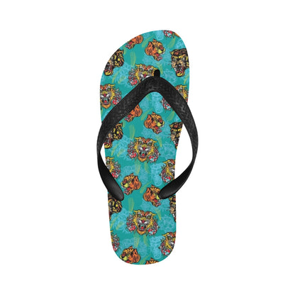 Tattoo Tiger Head Print Design LKS304 Flip Flops