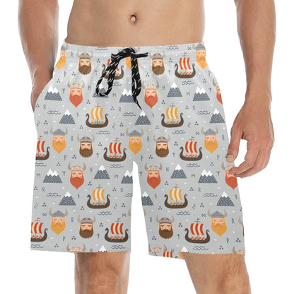 Vikings Print Design LKS307 Men's Swim Trunks Beach Shorts