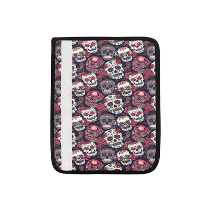 Sugar Skull Print Design LKS303 Car Seat Belt Cover