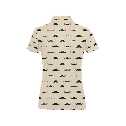 Mustache Pattern Print Design A03 Women's Polo Shirt