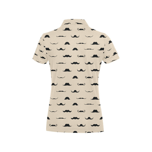 Mustache Pattern Print Design A03 Women's Polo Shirt