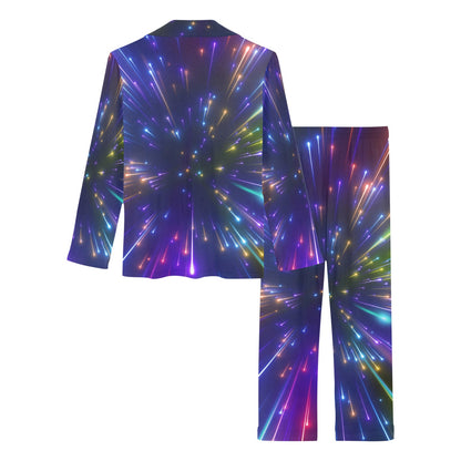 Celestial Rainbow Speed Light Women's Long Pajama Set