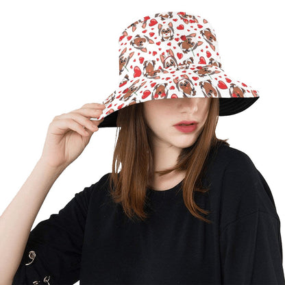 Silky Terriers Heart Print Design LKS302 Unisex Bucket Hat