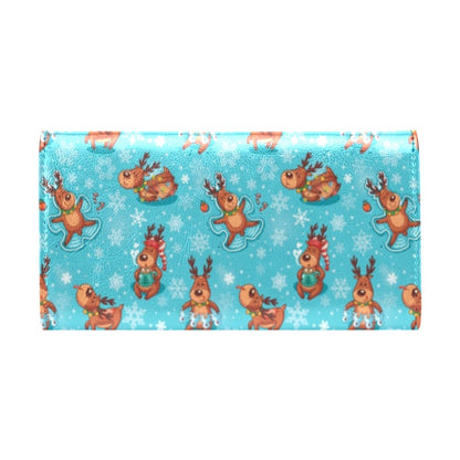 Reindeer Print Design LKS402 Women's Trifold Wallet