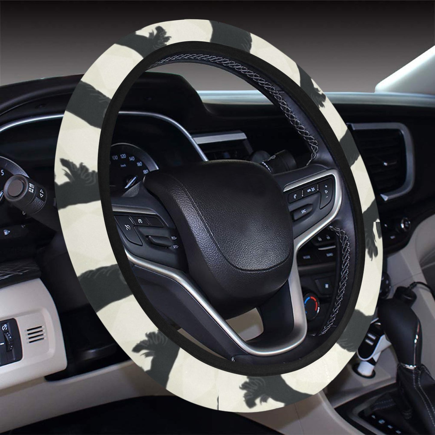 Scottish Terriers Print Design LKS309 Steering Wheel Cover with Elastic Edge