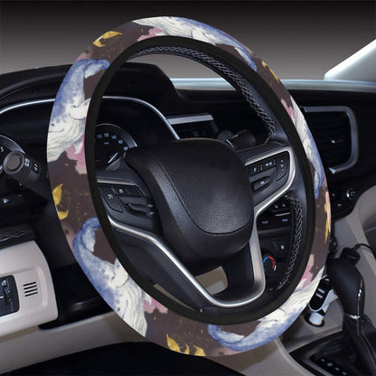 Blue Whale Print Design LKS401 Steering Wheel Cover with Elastic Edge