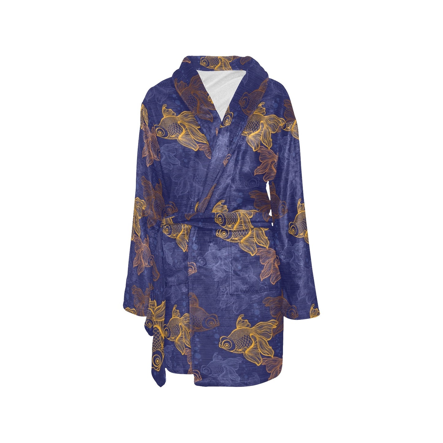 Goldfish Pattern Print Design 01 Women's Fleece Robe