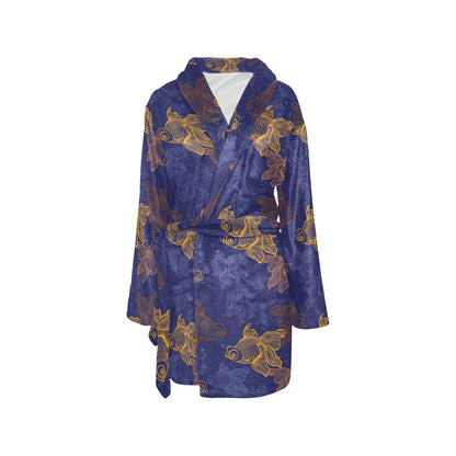 Goldfish Pattern Print Design 01 Women's Fleece Robe