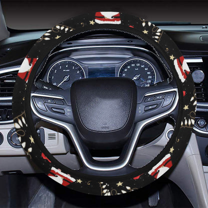 Santa Christmas Themed Print Design LKS307 Steering Wheel Cover with Elastic Edge