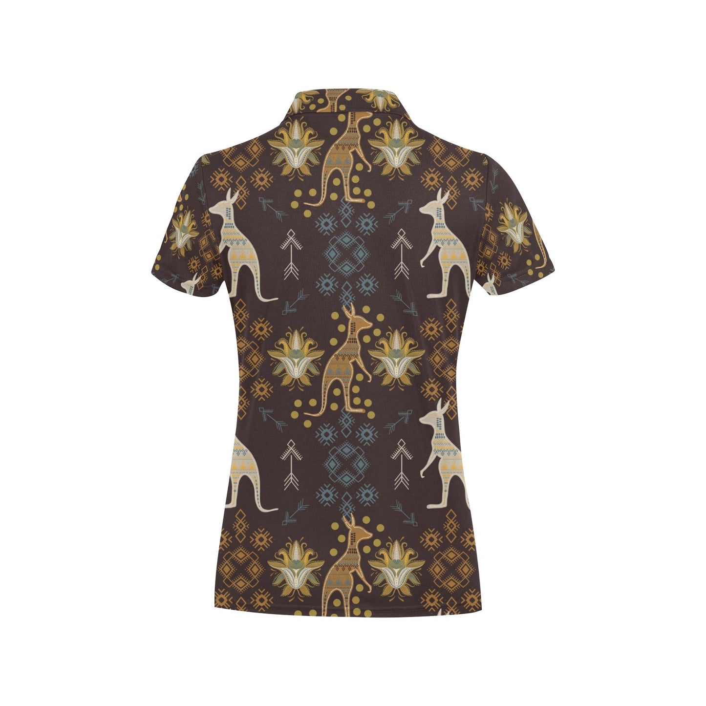 Kangaroos Pattern Print Design 03 Women's Polo Shirt