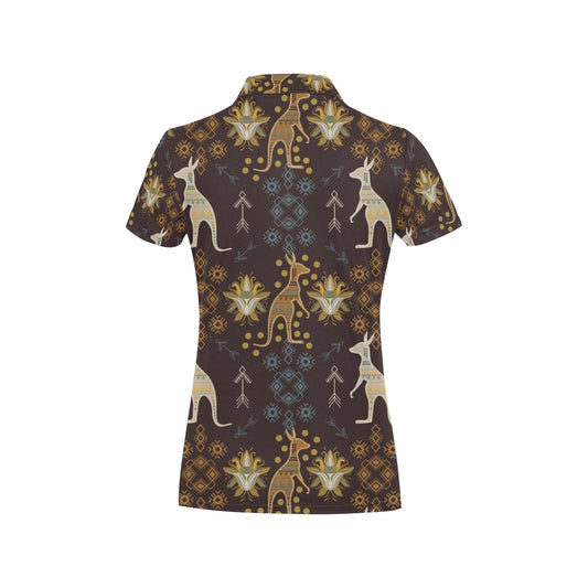 Kangaroos Pattern Print Design 03 Women's Polo Shirt