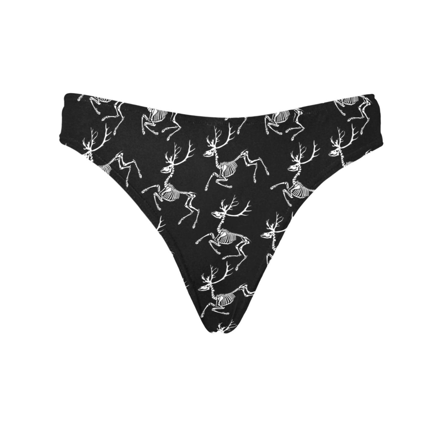 Deer Skeleton Print Pattern Women's Thongs