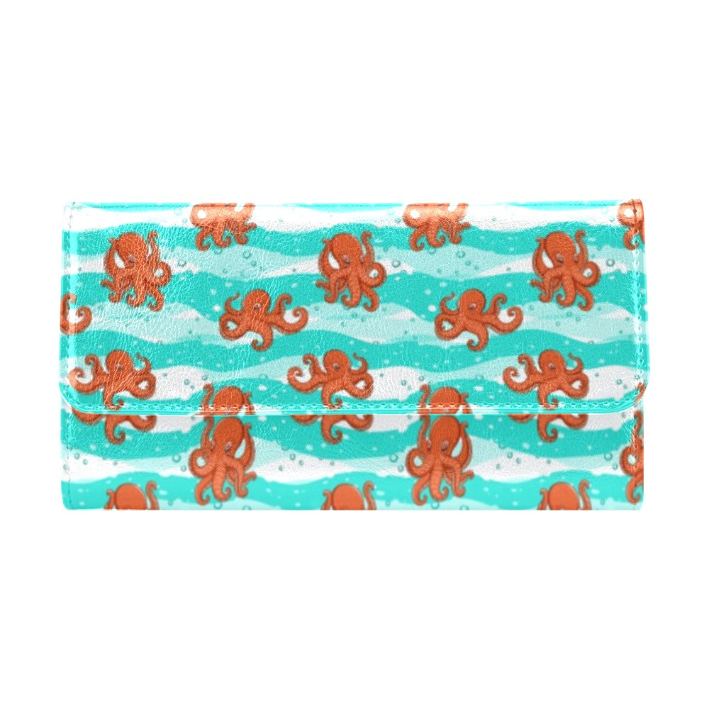 Octopus Cute Design Print Themed Women's Trifold Wallet