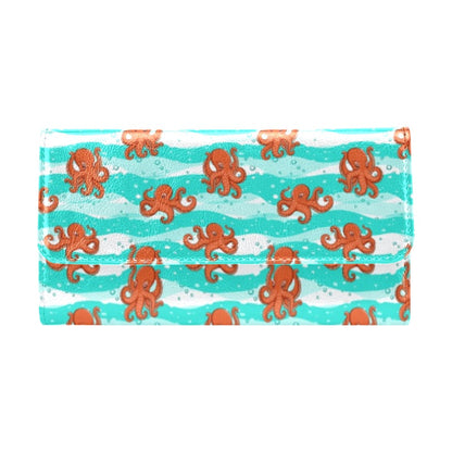 Octopus Cute Design Print Themed Women's Trifold Wallet
