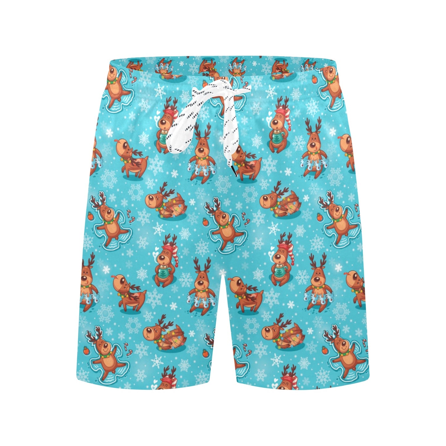 Reindeer Print Design LKS402 Men's Swim Trunks Beach Shorts