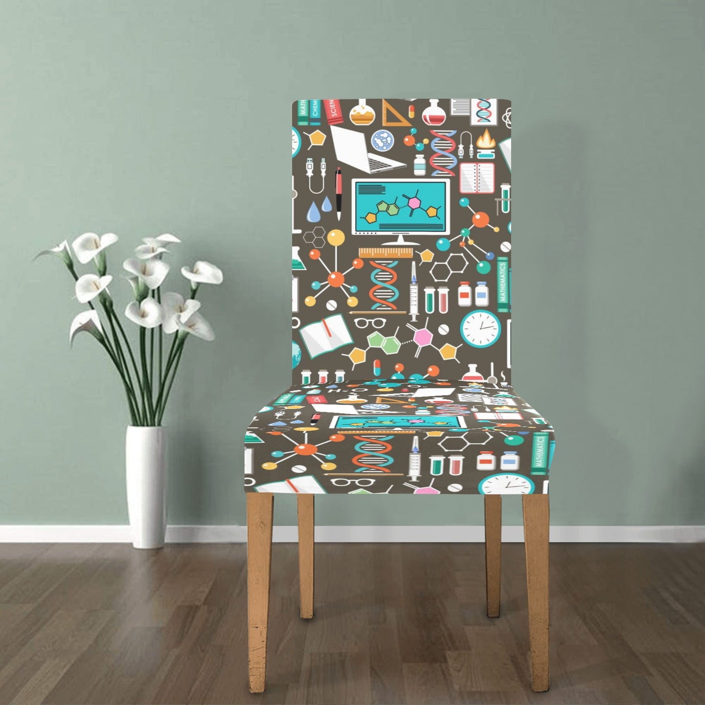 Science Print Design LKS303 Dining Chair Slipcover