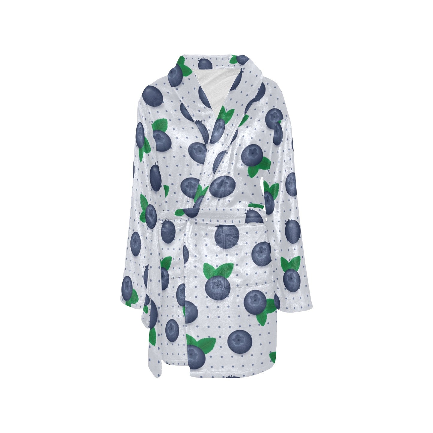 Blueberry Pattern Print Design BB02 Women's Fleece Robe