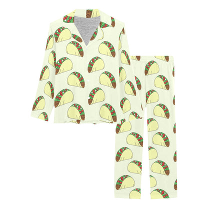 Taco Pattern Print Design TC05 Women's Long Pajama Set