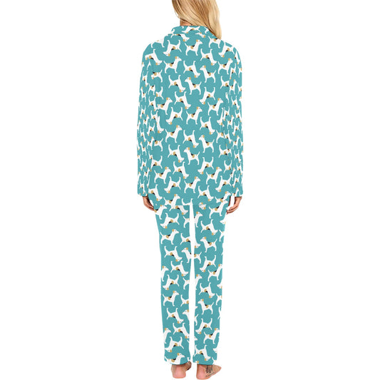Russell Terriers Print Design LKS301 Women's Long Pajama Set