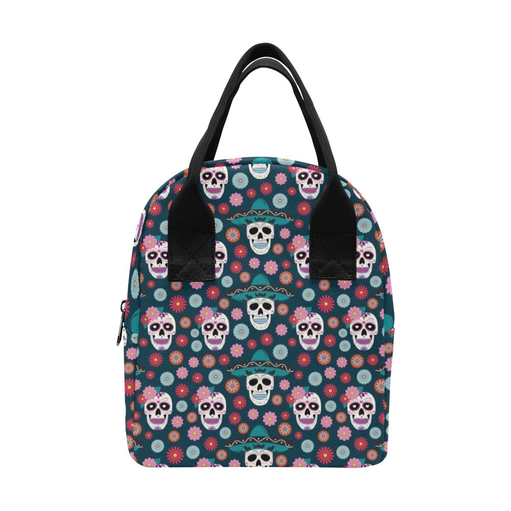 Sugar Skull Print Design LKS308 Insulated Lunch Bag