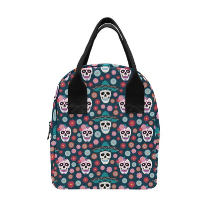 Sugar Skull Print Design LKS308 Insulated Lunch Bag