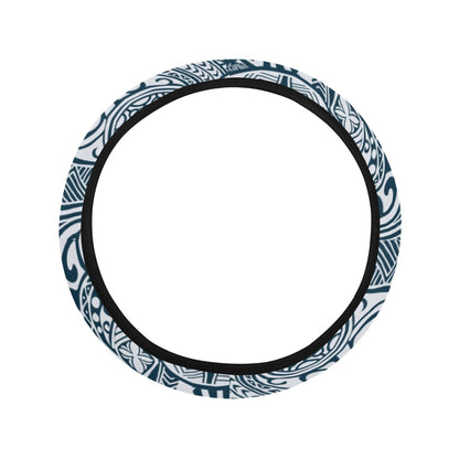 Samoan Pattern Print Design LKS306 Steering Wheel Cover with Elastic Edge