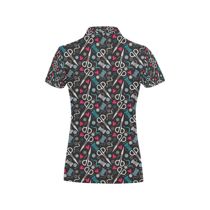 Sewing Equipment Print Design LKS305 Women's Polo Shirt