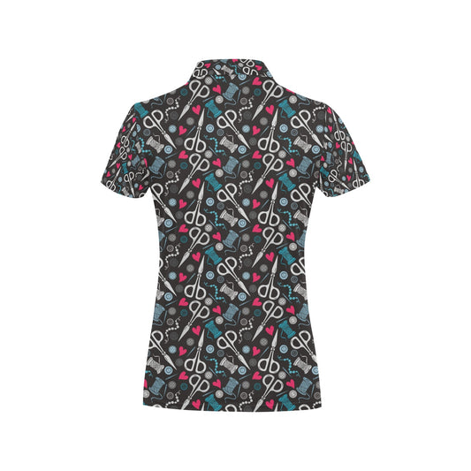 Sewing Equipment Print Design LKS305 Women's Polo Shirt