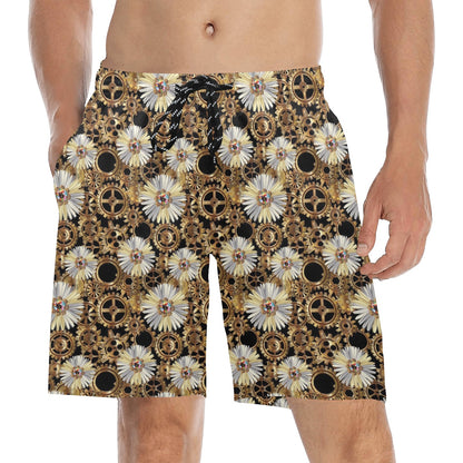 Steampunk Print Design LKS305 Men's Swim Trunks Beach Shorts