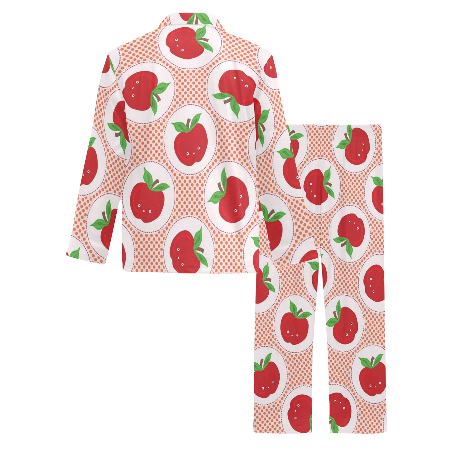 Apple Pattern Print Design AP08 Men's Long Pajama Set