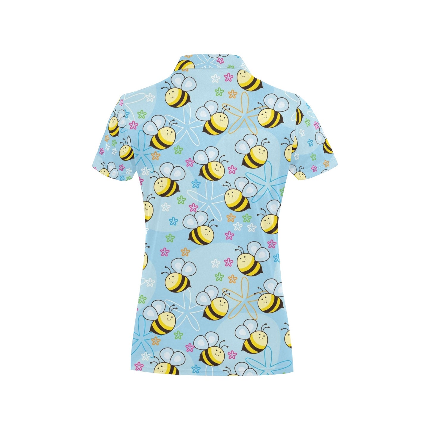 Bee Pattern Print Design BEE03 Women's Polo Shirt