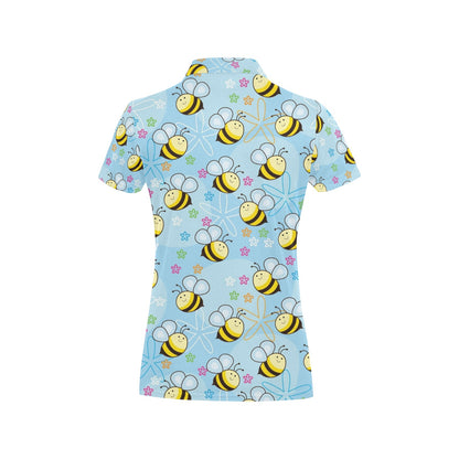 Bee Pattern Print Design BEE03 Women's Polo Shirt