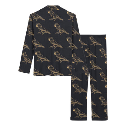 Parakeet Pattern Print Design A04 Women's Long Pajama Set
