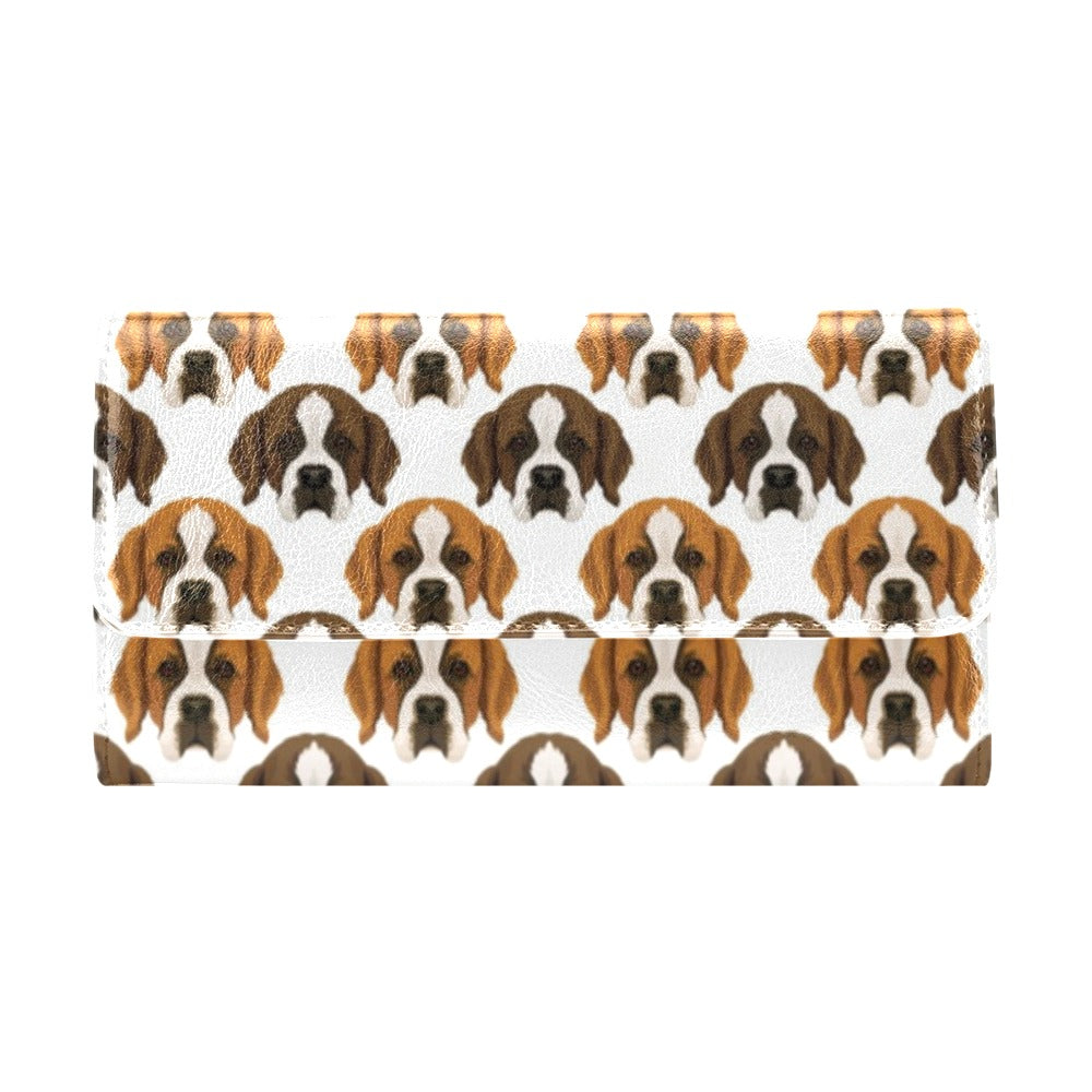 St Bernards Print Design LKS301 Women's Trifold Wallet