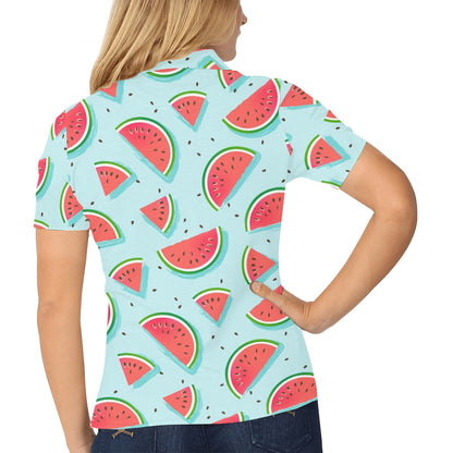 Watermelon Pattern Print Design WM03 Women's Polo Shirt