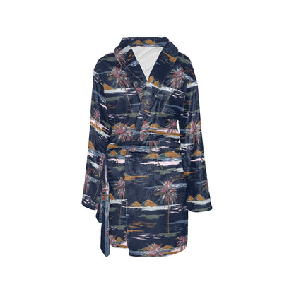 Pacific island Pattern Print Design A06 Women's Fleece Robe