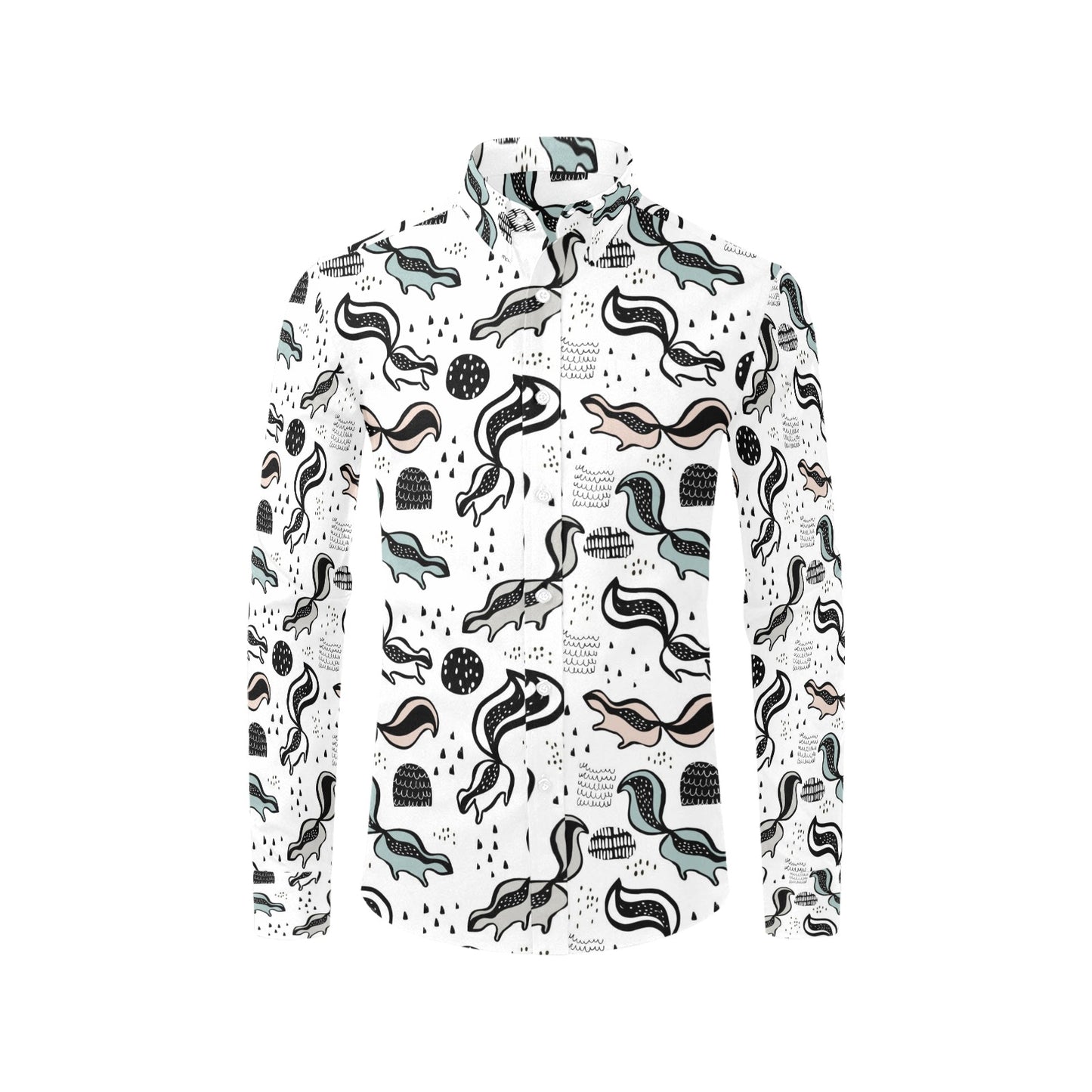 Skunk Print Design LKS303 Men's Long Sleeve Dress Shirt
