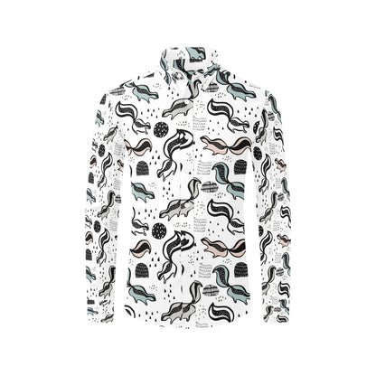 Skunk Print Design LKS303 Men's Long Sleeve Dress Shirt