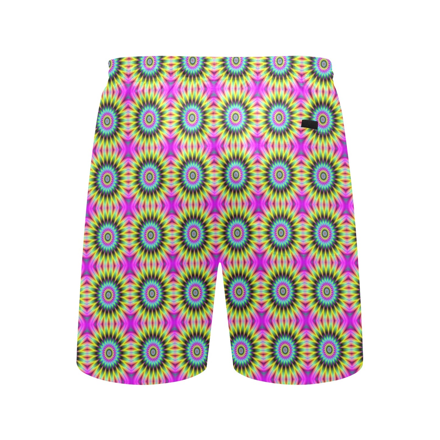 Optical illusion Flower Rainbow Style Men's Swim Trunks Beach Shorts