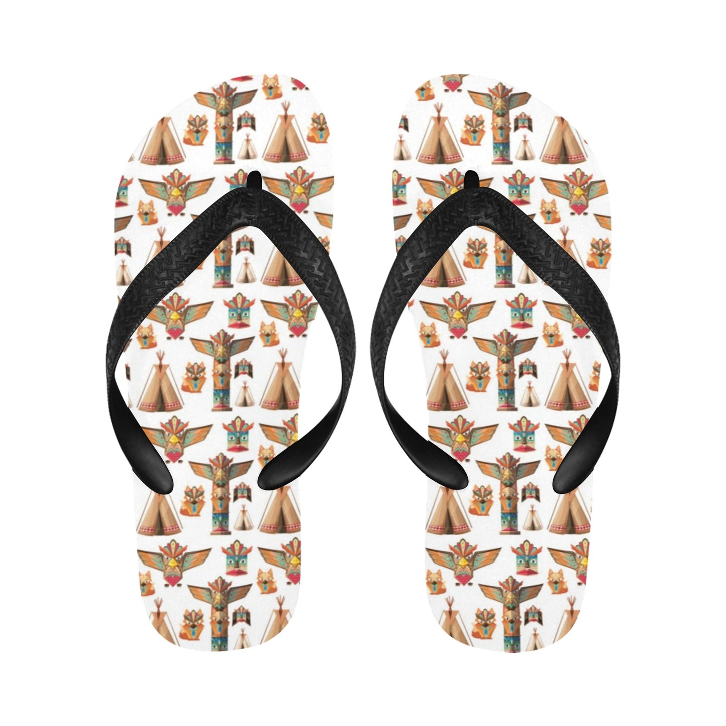 Totem Native Print Design LKS303 Flip Flops