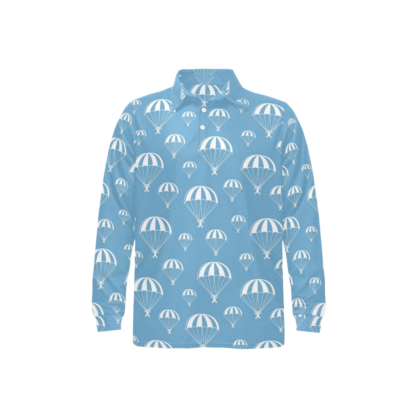 Skydiver Print Design LKS305 Long Sleeve Polo Shirt For Men's