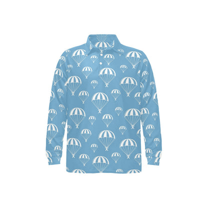 Skydiver Print Design LKS305 Long Sleeve Polo Shirt For Men's