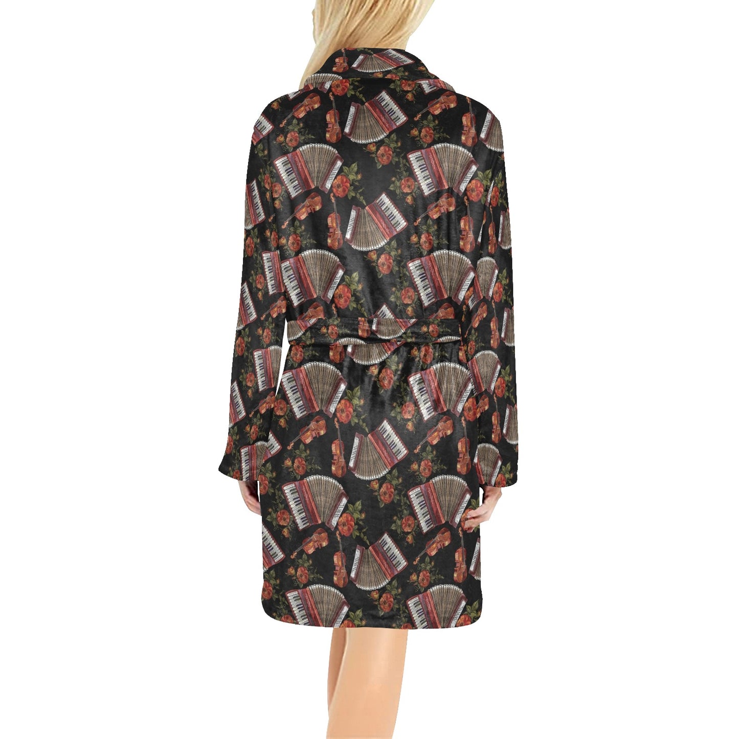 Accordion Print Design LKS403 Women's Fleece Robe