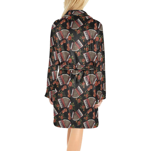 Accordion Print Design LKS403 Women's Fleece Robe