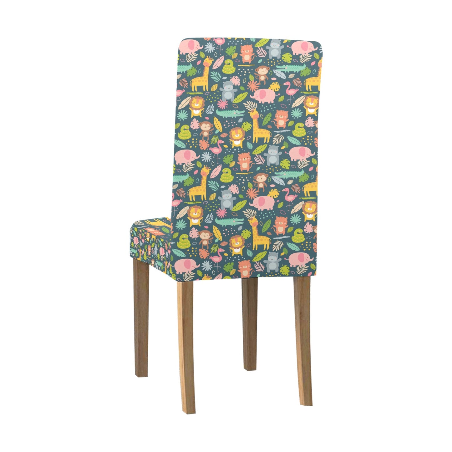 Safari Animal Cartoon Print Design LKS305 Dining Chair Slipcover