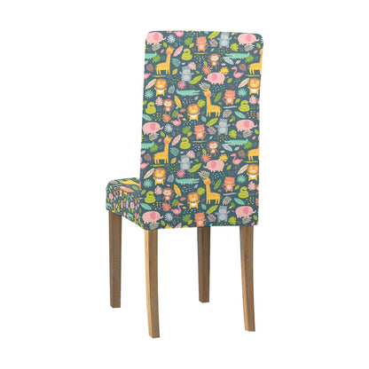 Safari Animal Cartoon Print Design LKS305 Dining Chair Slipcover