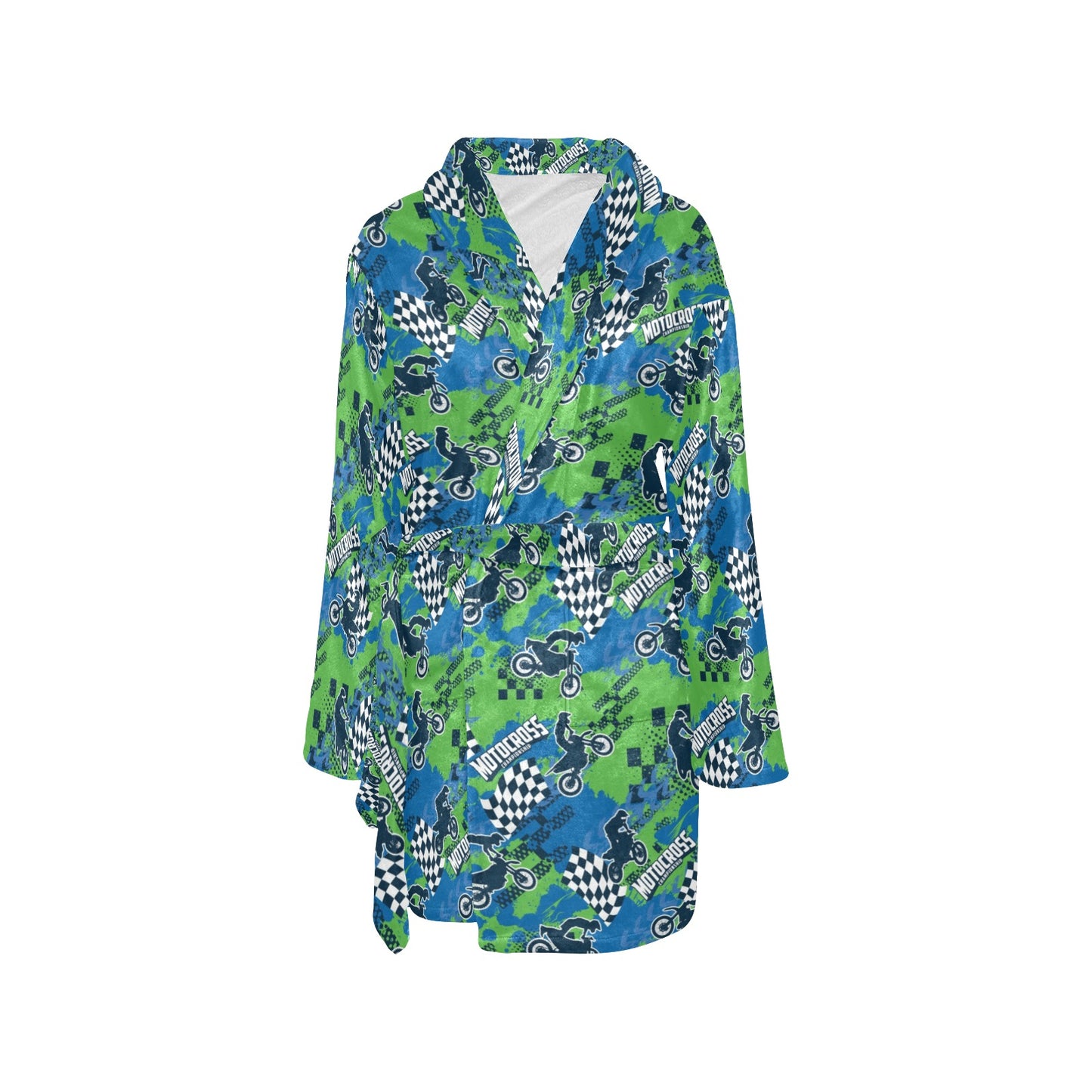 Motocross Pattern Print Design 04 Women's Fleece Robe